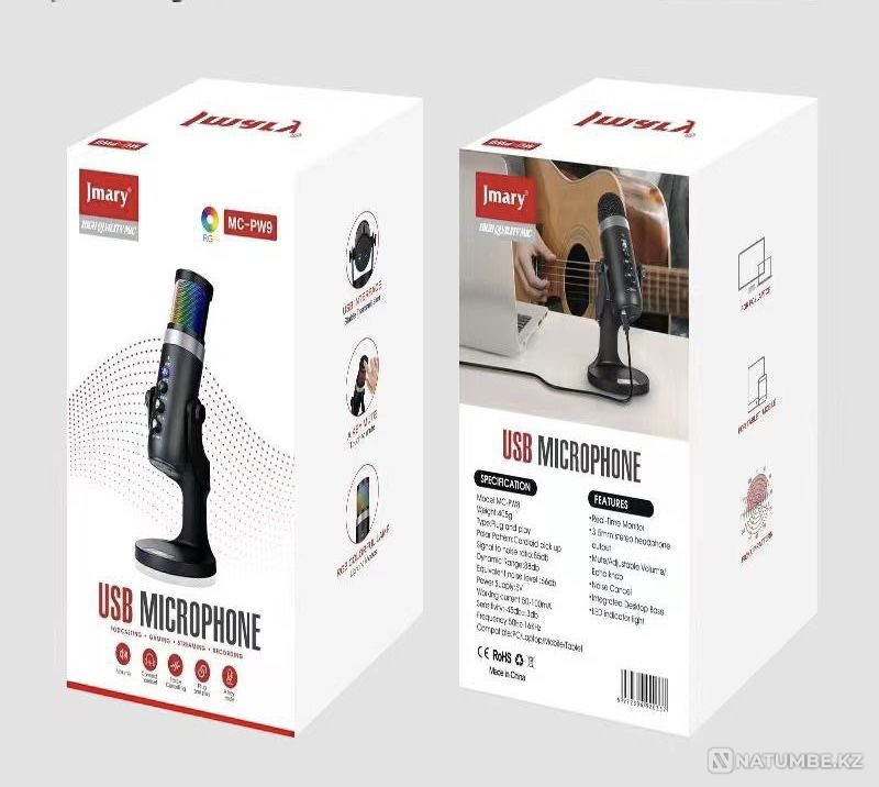 Микрофон с RGB подсветкой Микрофон Алматы - изображение 3