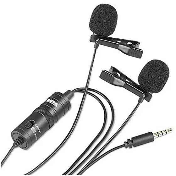 Микрофон BOYA BY-M1DM петличный; Jack 3.5mm; двойной всенаправленный Алматы