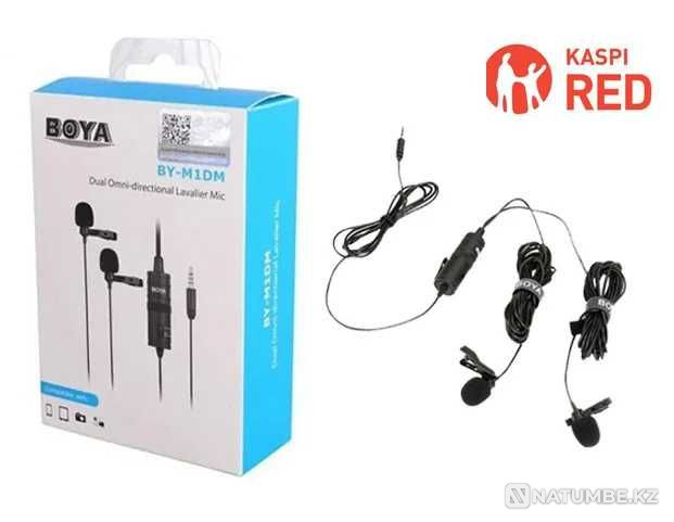 Микрофон BOYA BY-M1DM петличный; Jack 3.5mm; двойной всенаправленный Алматы - изображение 2