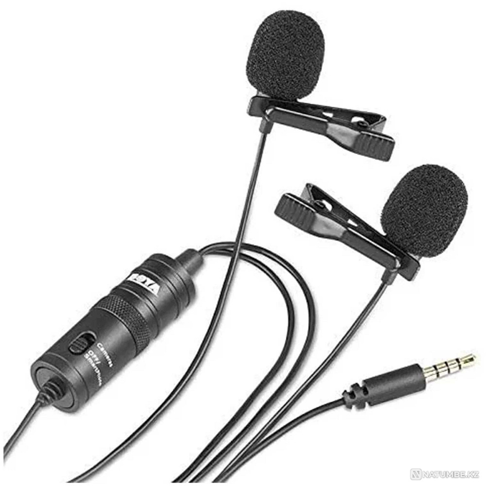 Микрофон BOYA BY-M1DM петличный; Jack 3.5mm; двойной всенаправленный Алматы - изображение 4