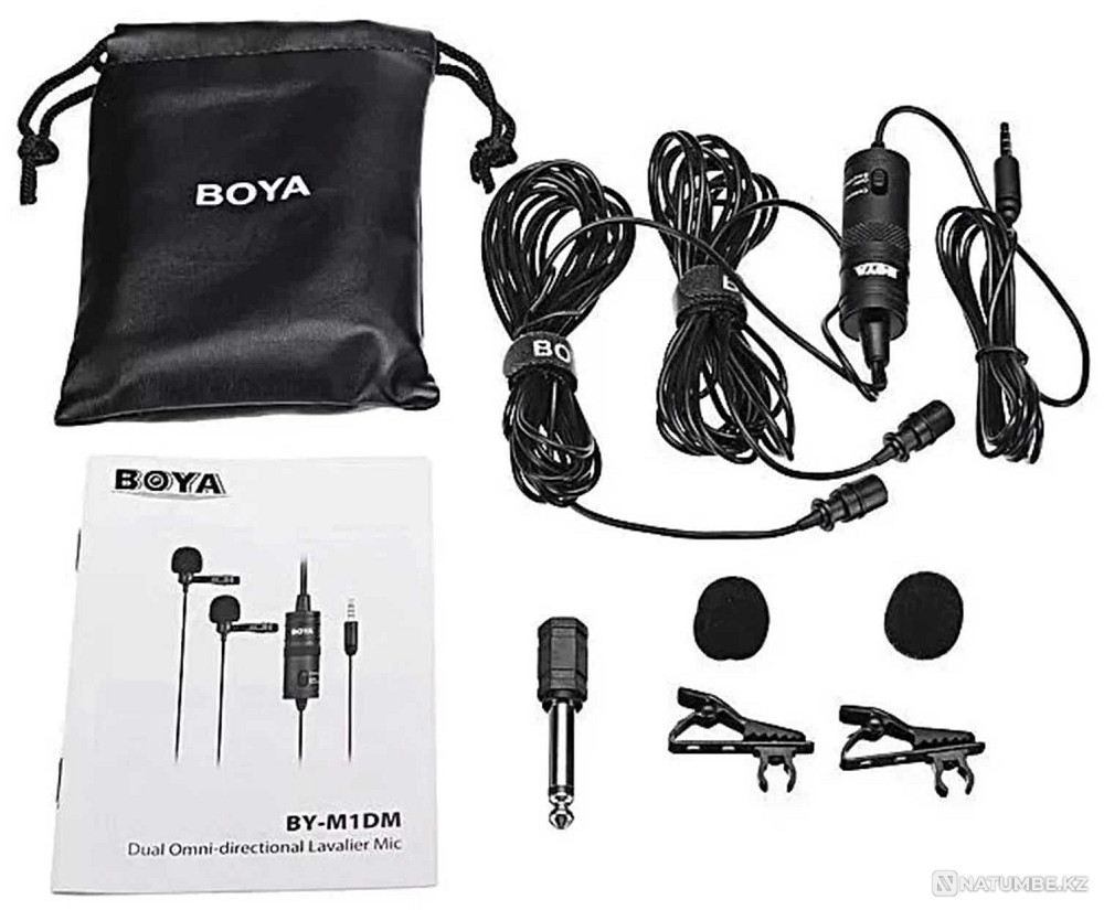 Микрофон BOYA BY-M1DM петличный; Jack 3.5mm; двойной всенаправленный Алматы - изображение 5