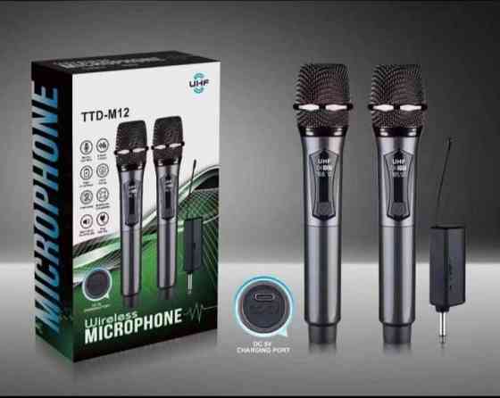 Микрофон Wireless Microphone TTD-M12; Микрафон беспроводной 2 шт. Алматы