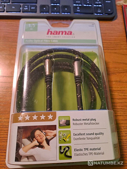 Кабель оптический Hama Toslink 1.5m HD Audio 5.1/7.1 Алматы - изображение 1