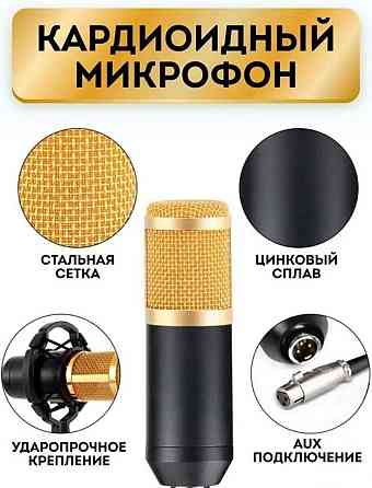 Профессиональный конденсаторный микрофон BM800 + Звуковая карта V8 Almaty