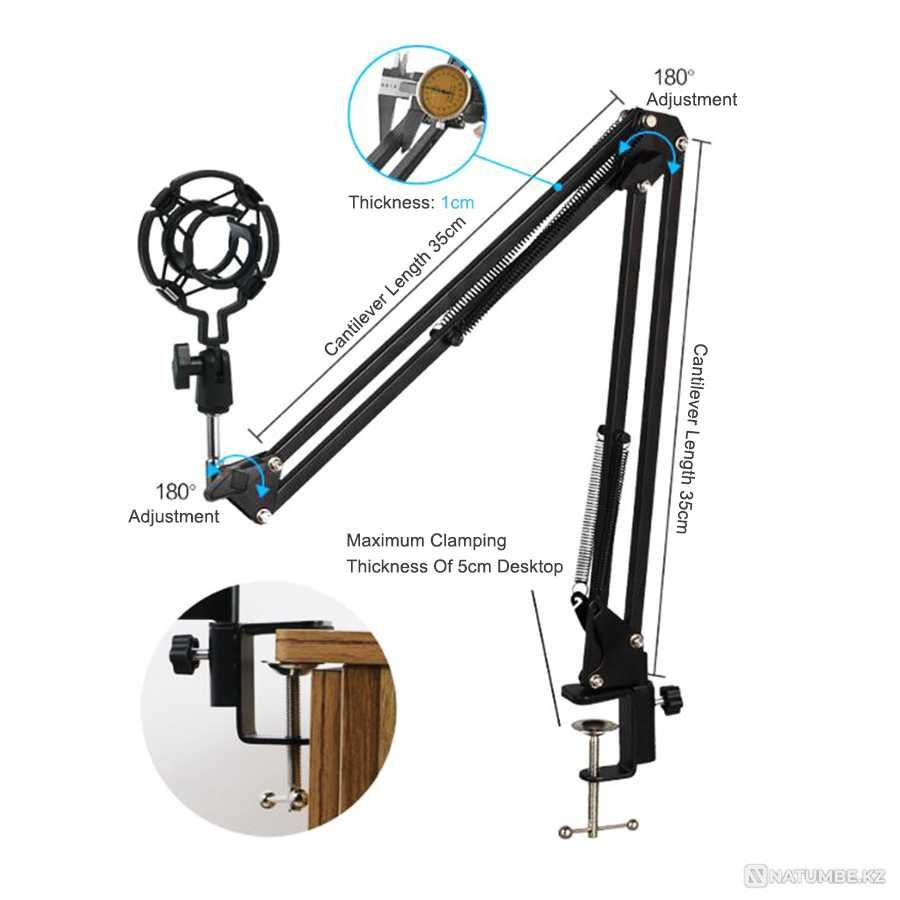 BM800 кәсіби конденсаторлық микрофон + V8 дыбыс картасы  Алматы - изображение 7