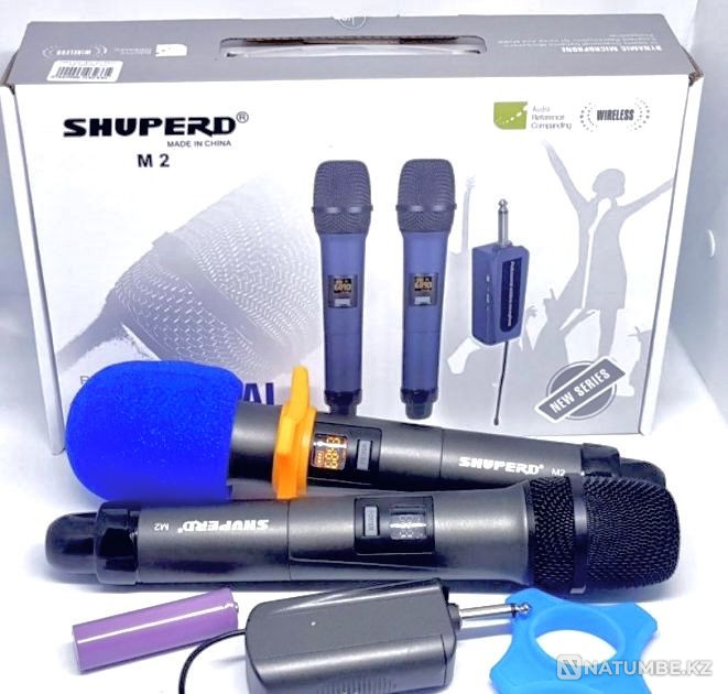 Shuperd M2 портативті микрофоны; 50 м; ұяшық 6;3 мм; караоке үшін  Алматы - изображение 3