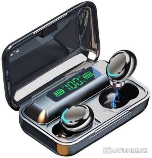 Наушники TWS F9-5 черные Беспроводные Bluetooth Новые Алматы - изображение 2