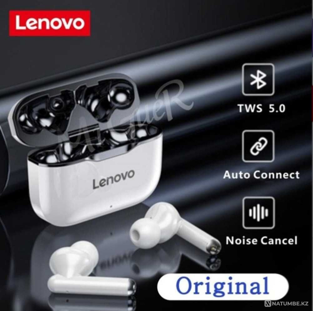 Lenovo LP1 earphone; original Bluetooth 5.0 wireless headphones Almaty - photo 2