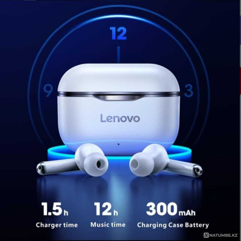 Lenovo LP1 earphone; original Bluetooth 5.0 wireless headphones Almaty - photo 3