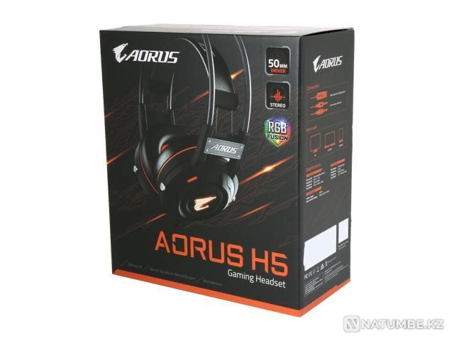 Наушники Гарнитура Gigabyte AORUS H5; Black Алматы - изображение 1