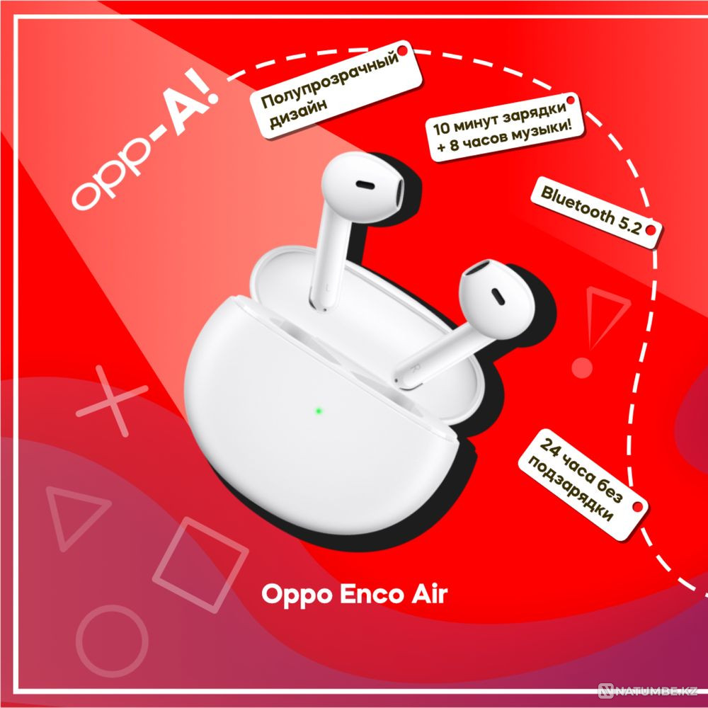 OPPO Enco Air wireless headphones white/black Almaty - photo 4