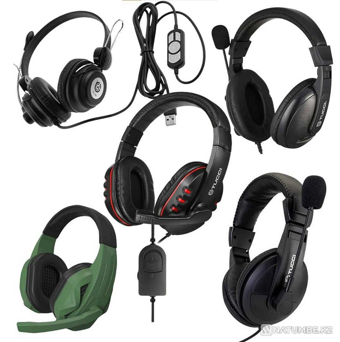 Наушники игровые с микрофоном проводные Огромный выбор Опт и в роз Алматы - изображение 1