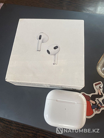 Headphones original AirPods 3; origina Apple l airpods 3. perfect used Almaty - photo 4