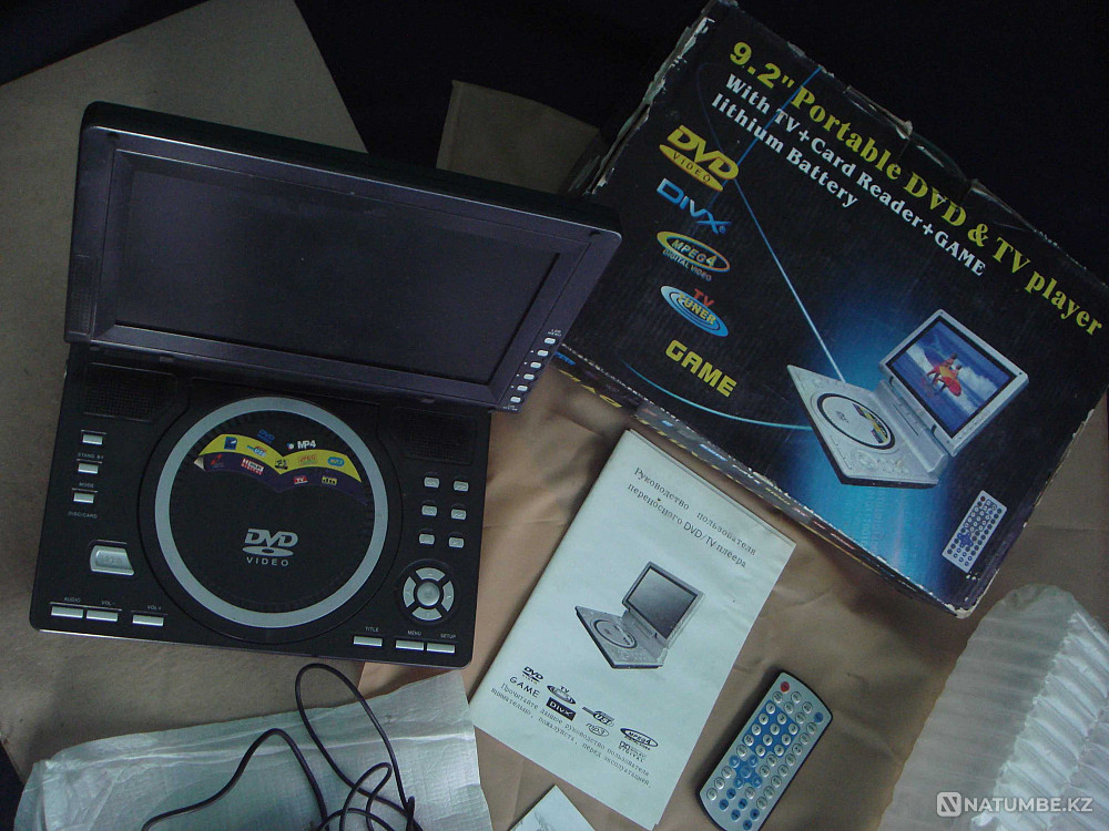Branded with remote control Portable DVD player and TV player in a box Almaty - photo 2
