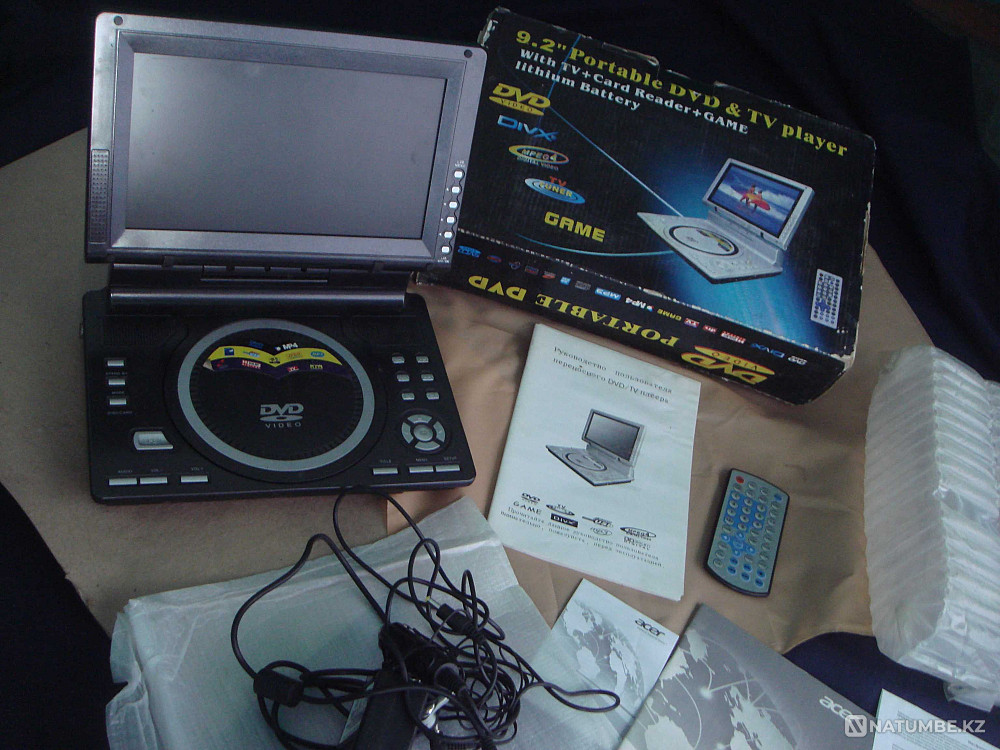 Branded with remote control Portable DVD player and TV player in a box Almaty - photo 3