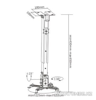 Проекторларға арналған кронштейн/монтаж; төбе; Mr.Pixel PRB-2  Алматы - изображение 3