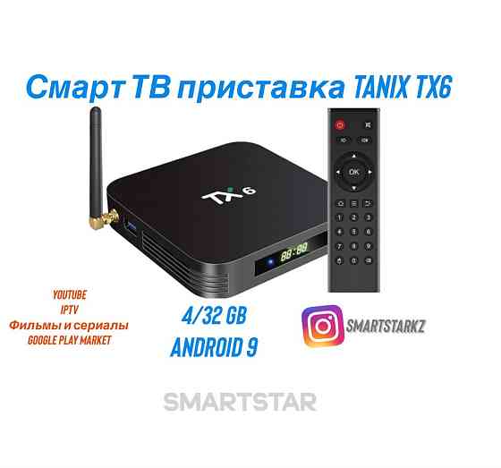 Смарт тв бокс приставка Tanix TX6 4Гб/32Гб смарт твбокс Almaty