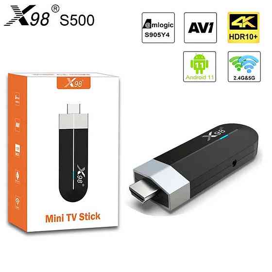 ТВ Стик X98 S500 4/32 ANDROID TV tv box tv stick тв бокс андроид Almaty