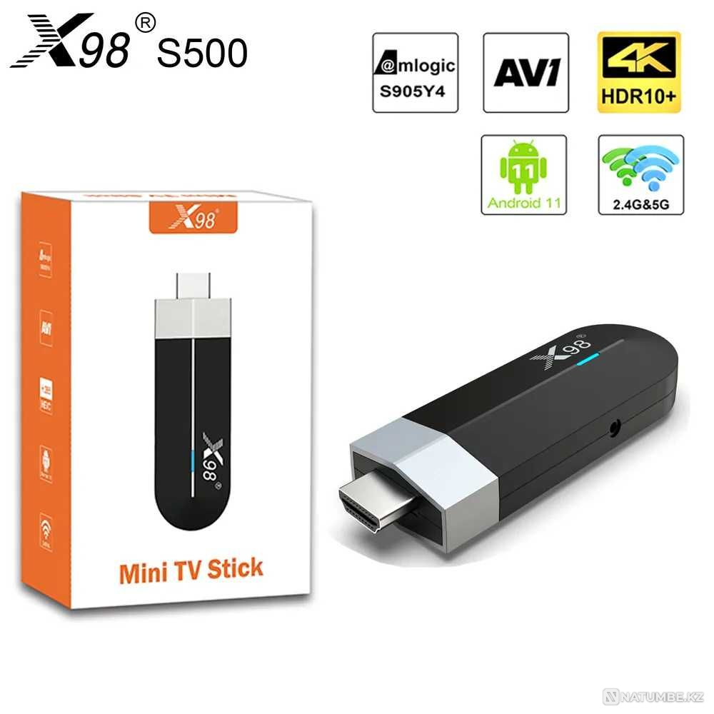 ТВ Стик X98 S500 4/32 ANDROID TV tv box tv stick тв бокс андроид Алматы - изображение 1