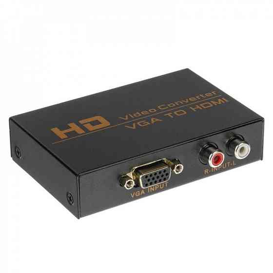 Конвертер видеосигнала с VGA + звук (R/L) наHDMI; HWH-2058 Алматы