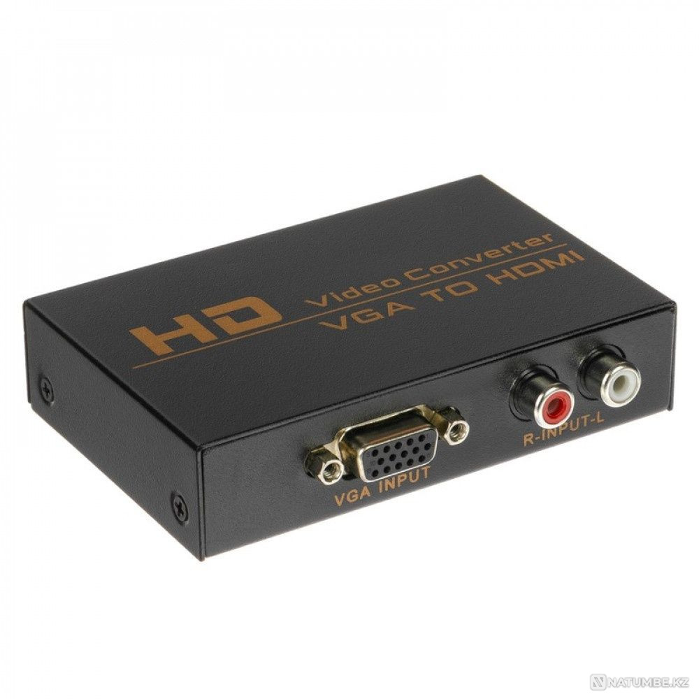 Конвертер видеосигнала с VGA + звук (R/L) наHDMI; HWH-2058 Алматы - изображение 2