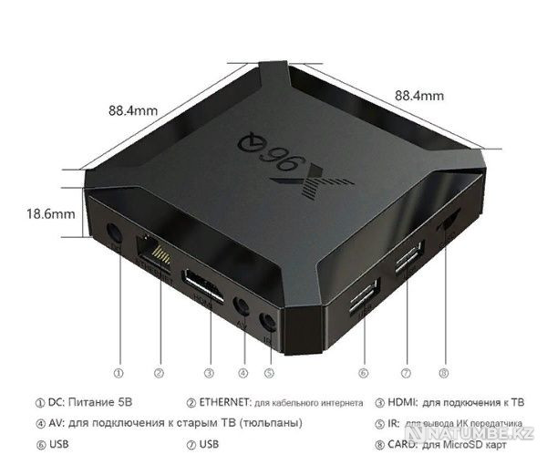 Android TV Box на процессоре Allwinner H313; 2/16гб; модель X96Q Алматы - изображение 4