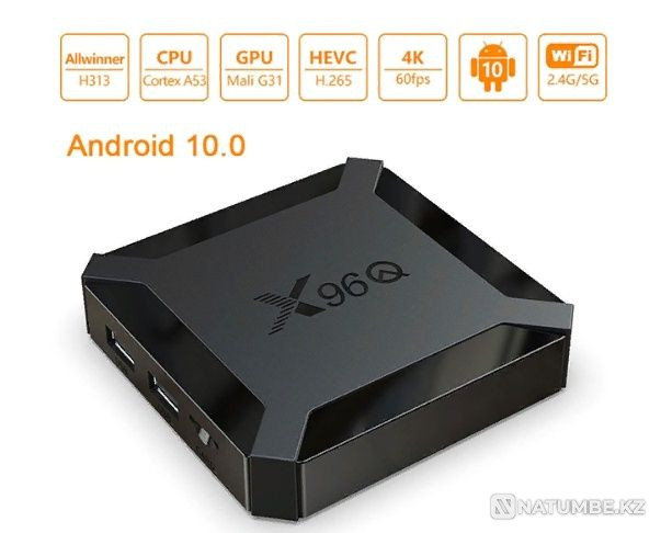 Android TV Box на процессоре Allwinner H313; 2/16гб; модель X96Q Алматы - изображение 1
