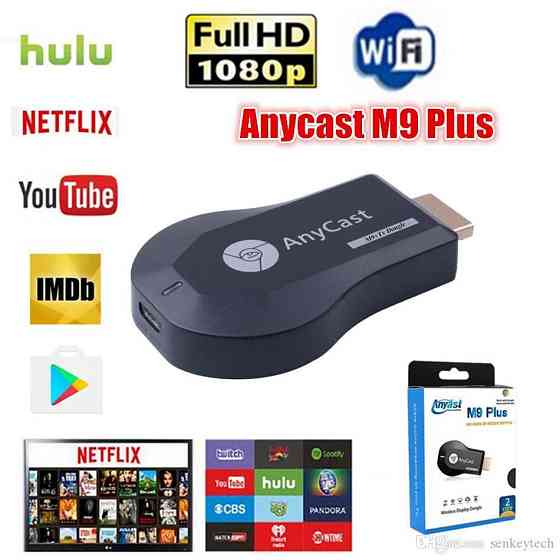 Anycast M9 plus беспроводной HDMI-WiFi адаптер MiraScreen/Miracast Алматы