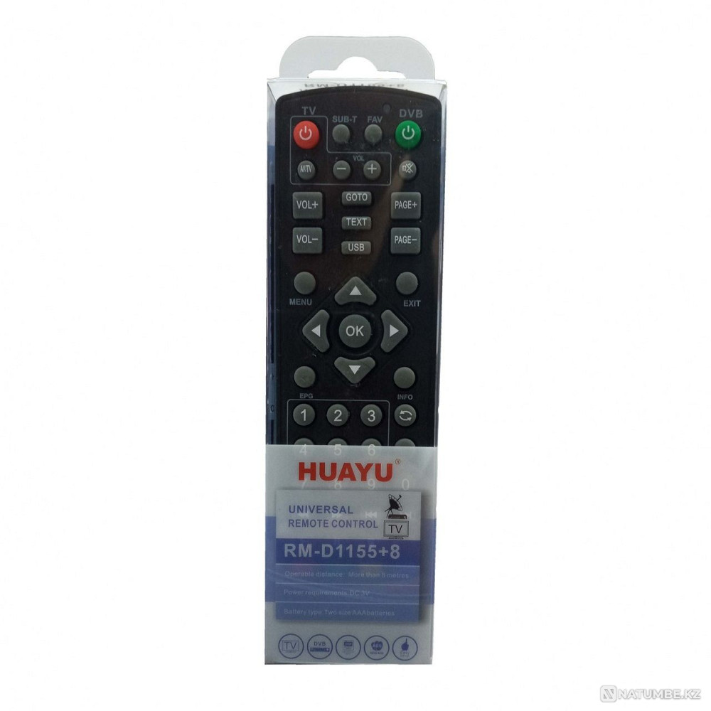 Универсальный пульт для эфирных ресиверов DVB-T3/T5/T7; Huayu RM-D11 Алматы - изображение 3