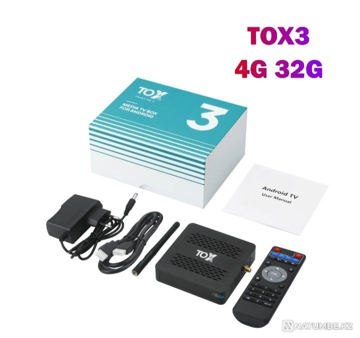 Android TV Box;смарт приставка. Tox 3. Алматы - изображение 1