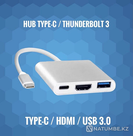 Разветвлитель переходник HUB Type-c macbook ipad Алматы - изображение 2