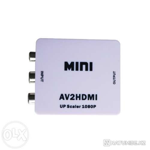 Adapter converter from HDMI to RCA (tulips; bells) In Almaty Almaty - photo 1