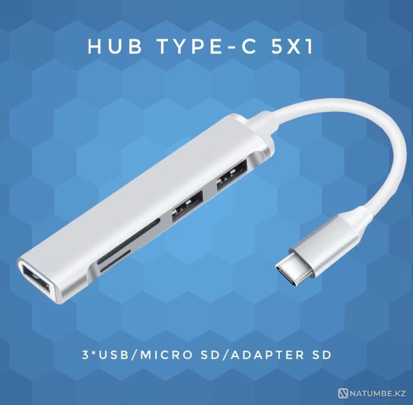 HUB adapter Type-c Macbook iPad HDMI USB Almaty - photo 3