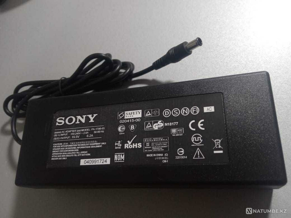 на телевизор Sony 120 ватт 19;5В 6;2А - Адаптер; блок питания + шнур Алматы - изображение 1
