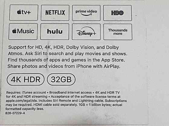 Apple TV 4K 32 GB Алматы