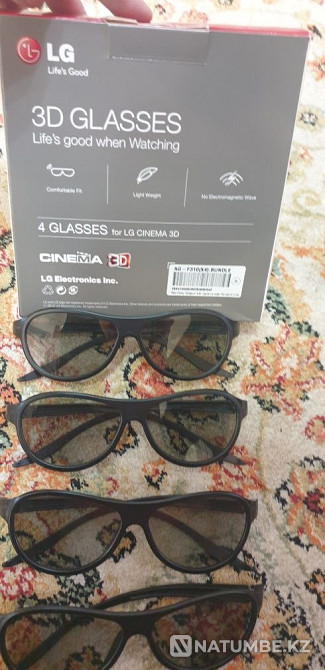 3D очки от телевизора LG; 4 пары Алматы - изображение 3