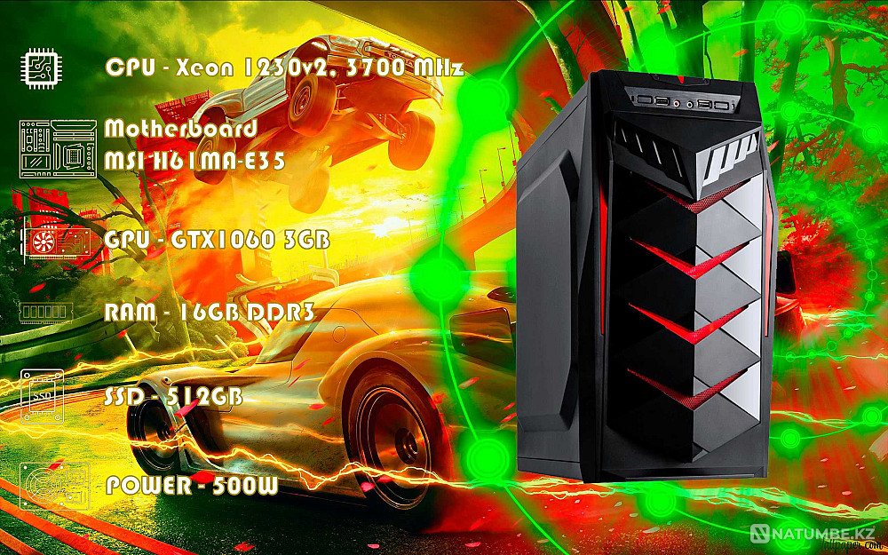 i7 3770\RAM 16GB\GTX 1060 3GB\SSD 512GB Алматы - изображение 1