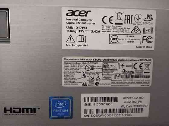 Моноблок Acer Aspire C22-860 Алматы