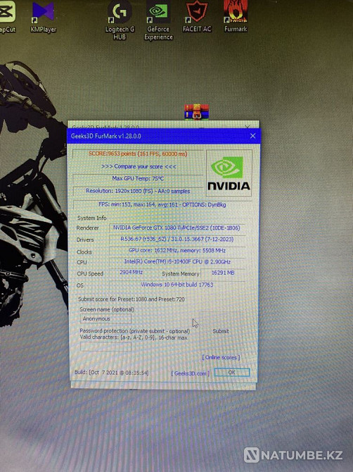 Продам компьютер i5 10400f Gtx 1080 ti palit 144гц g pro logitech Алматы - изображение 5
