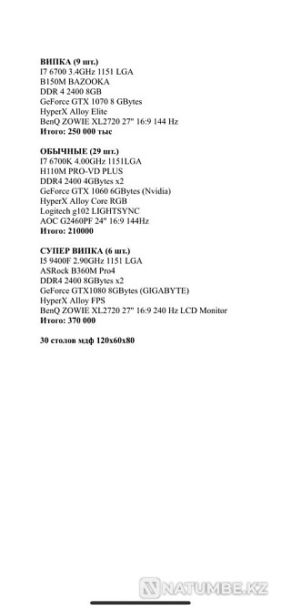 Компьютерлік клубтан ең жақсы ойын компьютерлерін сату  Алматы - изображение 3