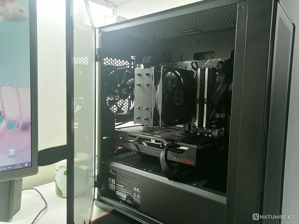 6650xt(=3060ti)+r5 5600(=i5 12400f)+m2 1tb+2*8gb игровой компьютер Алматы - изображение 3