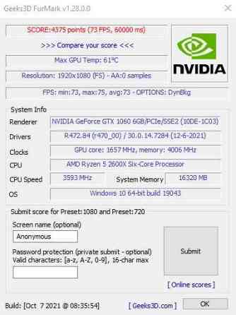 Продам компьютер. (Ryzen 5 2600X; Asus ROG Strix 1060 6Gb)  Алматы