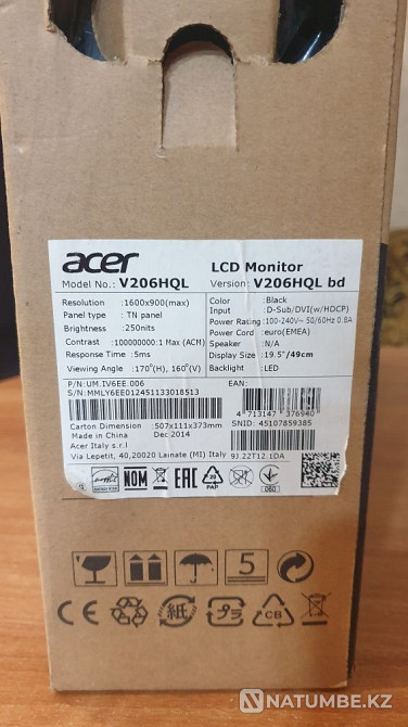Монитор новый Acer V206HQL Алматы - изображение 5