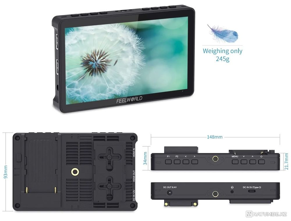 6 дюймдік FEELWORLD F5 Pro V4 мониторы  Алматы - изображение 8