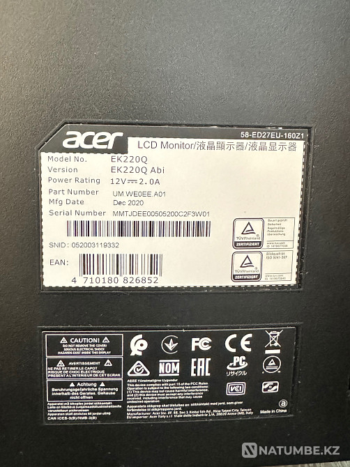 Monitor Aser EK220Q black diagonal Almaty - photo 2