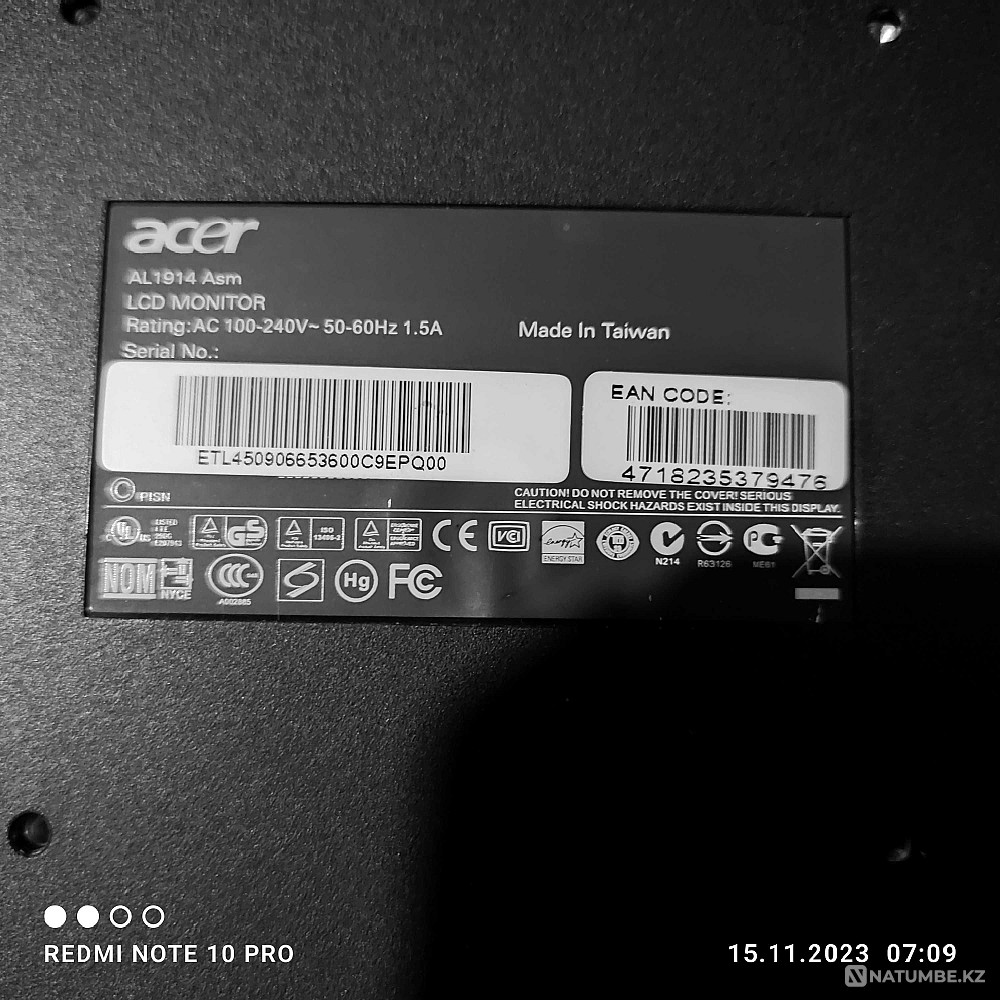 Монитор ACER AL1914 Алматы - изображение 5
