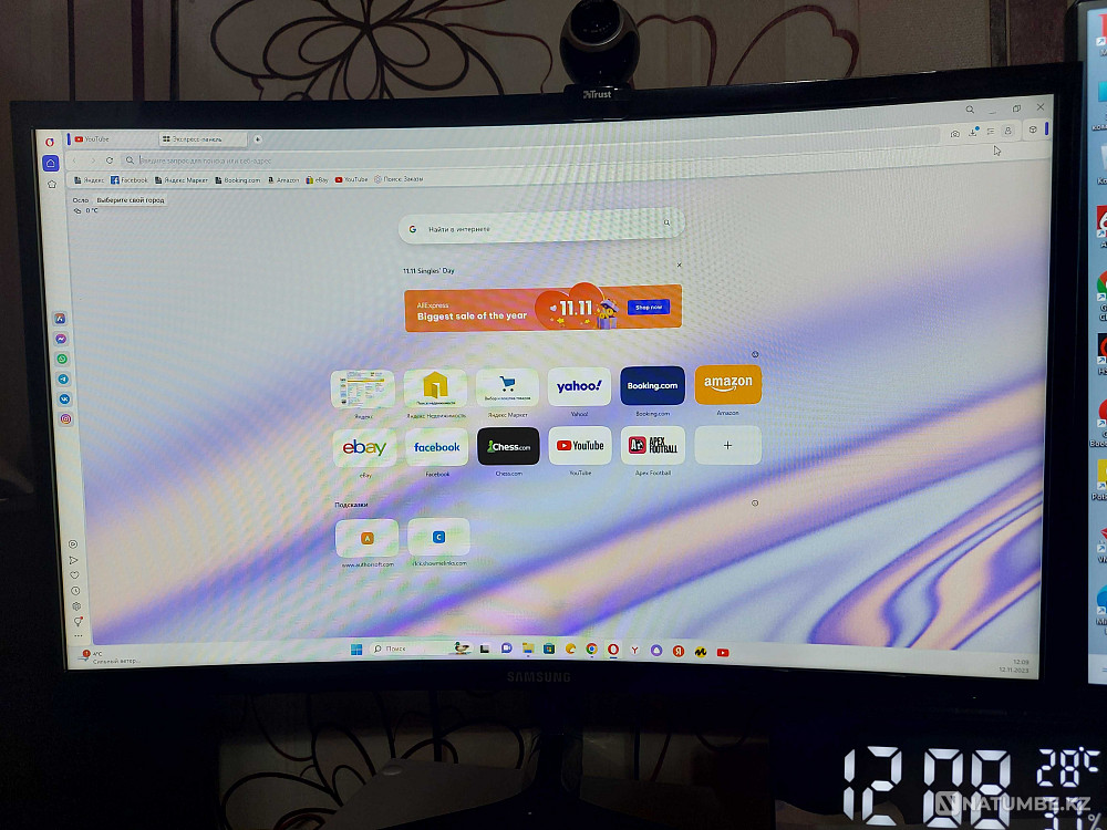 Керемет күйдегі қисық монитор сатылады (24 дюйм).  Алматы - изображение 8
