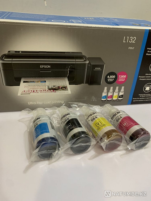 Оригинал Краска(Чернила ) для принтера на Epson l132 Алматы - изображение 3