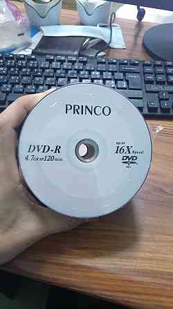 Диски DVD-R PRINCO ; DVD+R RONC; 4.7Гб; 120 мин; скорость 16Х Алматы