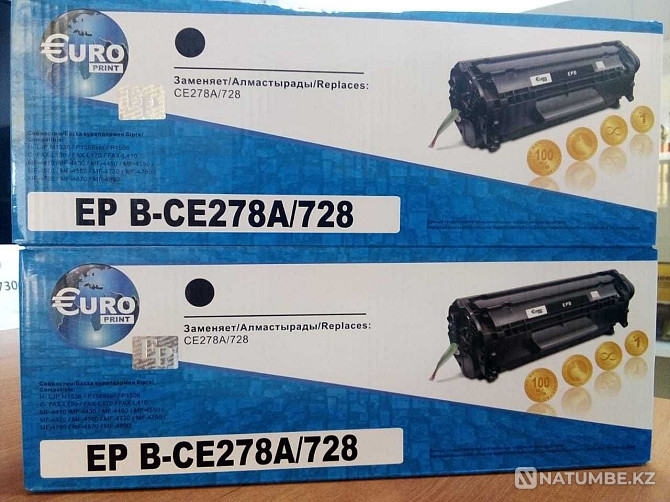 HP және Canon принтерлеріне арналған CE278A/728 Euro басып шығару тонер картридждері  Алматы - изображение 5
